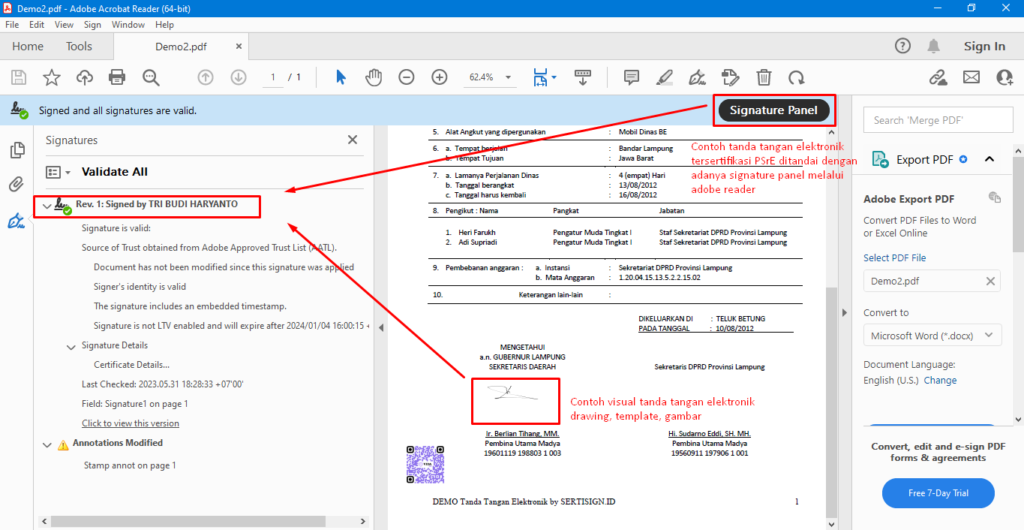 Contoh Tanda Tangan Elektronik Tersertifikasi Software Aplikasi Tanda Tangan Digital